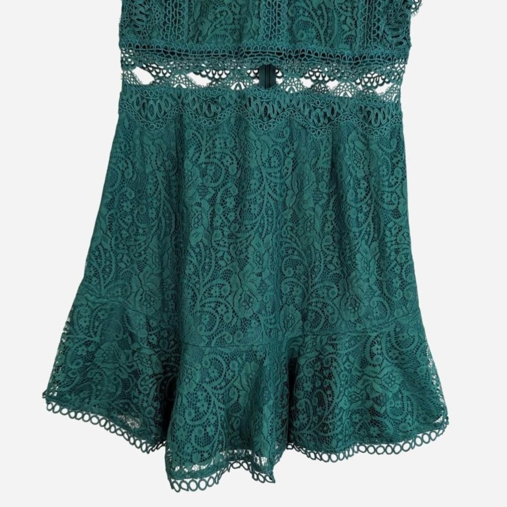 Sage Paije Worth the Chase Lace Mini Dress Forest Green NWT Large - Picture 8 of 10